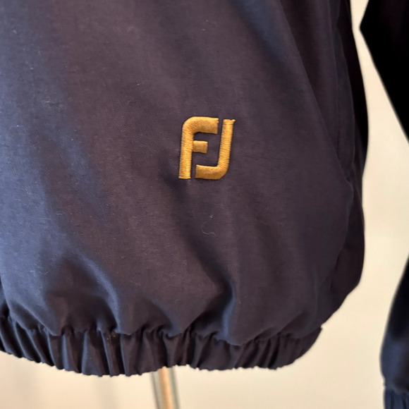 FootJoy Mens Pullover Jacket Windbreaker Navy Blue V-Neck Small Preppy Golf - Picture 5 of 10